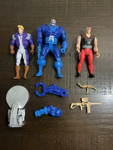 Vintage X-Men Cannonball & Apocalypse W Robo cop Headhunter Figures Incomplete ￼