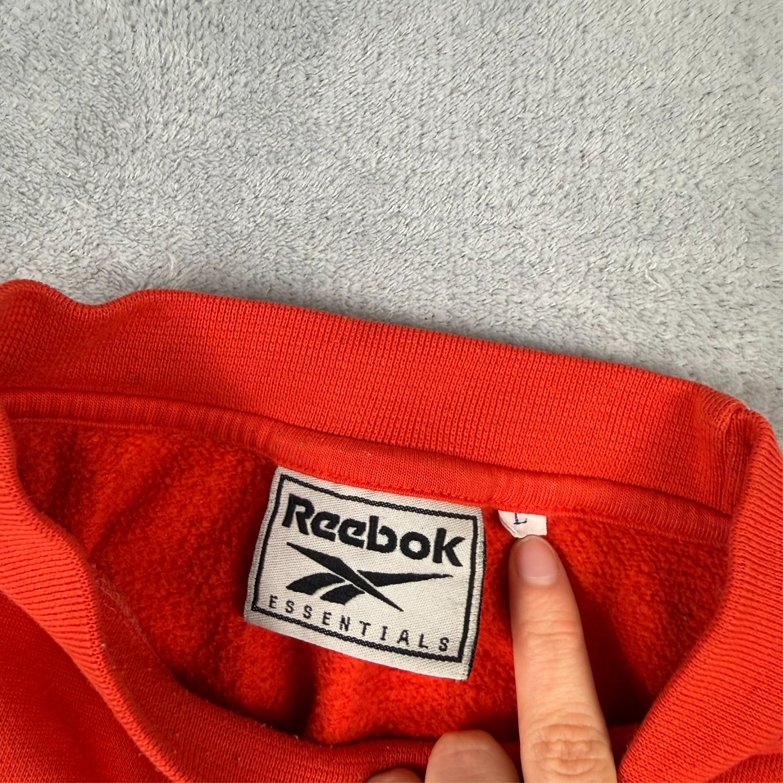 Vintage Reebok Essentials 1990's Red Spellout Oversized Large Sweatshirt image 5