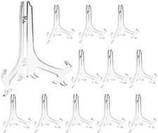6 Inch Clear Plastic Easels or Stand/Plate Holders to Display Pictures or Other 