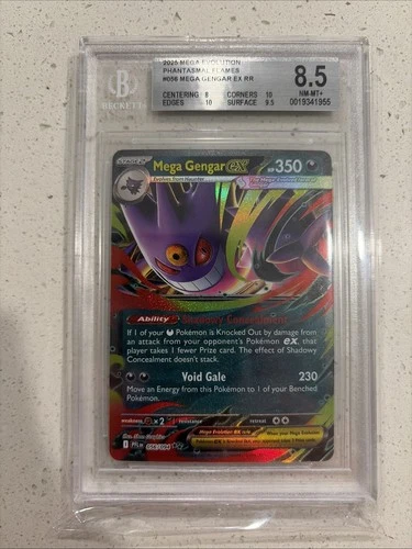Mega Gengar ex 056/094 Me02: Phantasmal Flames Holo Promo Rare BGS 8.5 NM