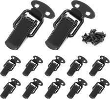 Spring Toggle Latch, 1.8", Black, 12 Pack  304 Stainless Steel, Spring Loaded,