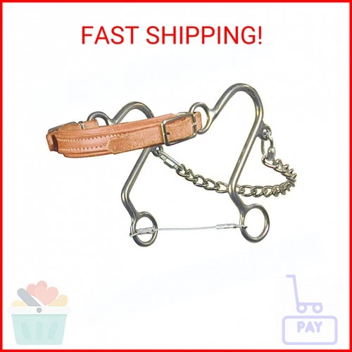 Reinsman 964L Leather Nose Little S Hackamore - 6" Cheeks Adjustable Nose - Stag