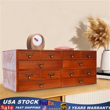 4pk 3 Drawer Desktop Organizer Wooden Storage Cabinet Tabletop Box Organizer