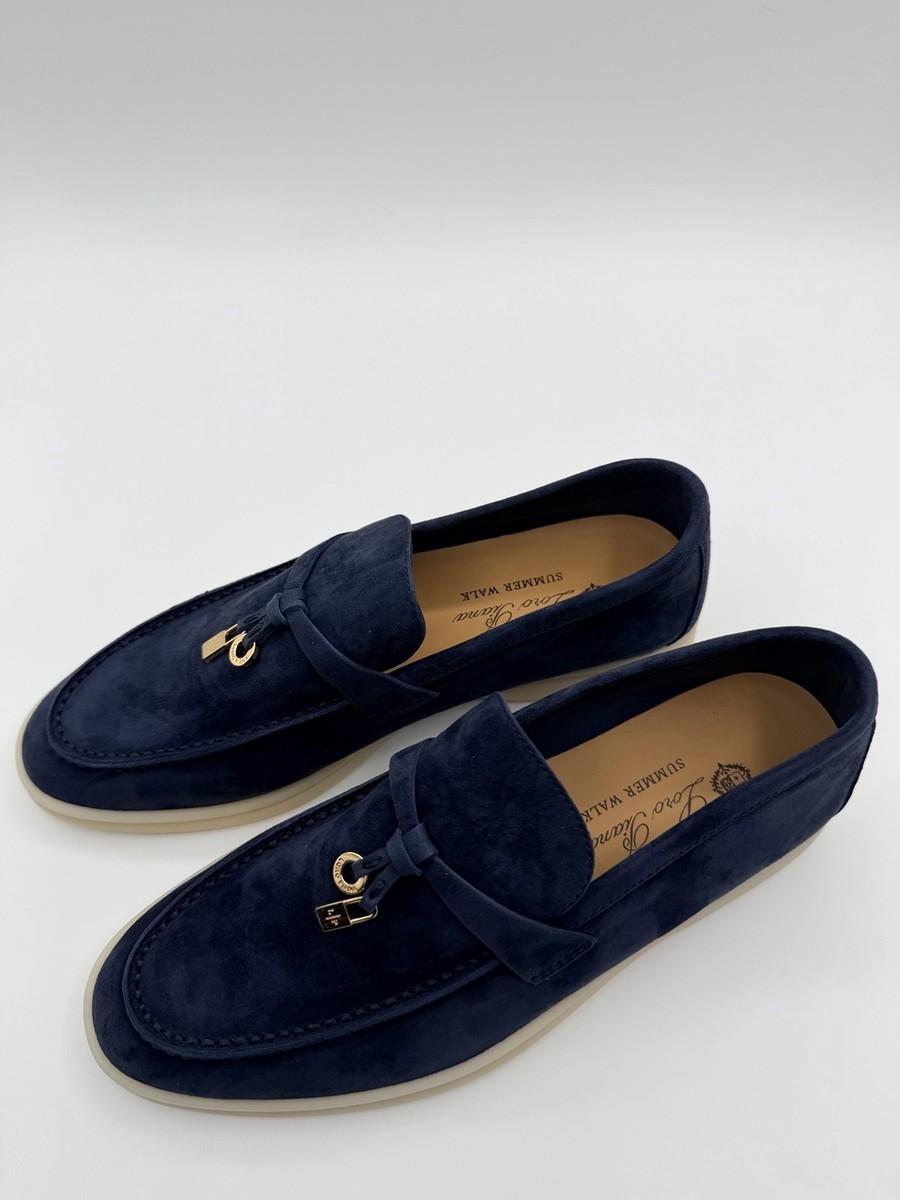 Loro Piana Summer Charm Walk Loafer Women's EU 37 Midnight Blue