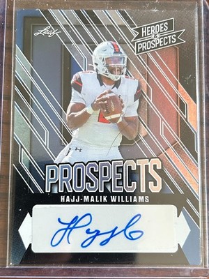 2024 Leaf Heroes & Prospects Prospect Blue 19/49 Hajj-Malik Williams Auto