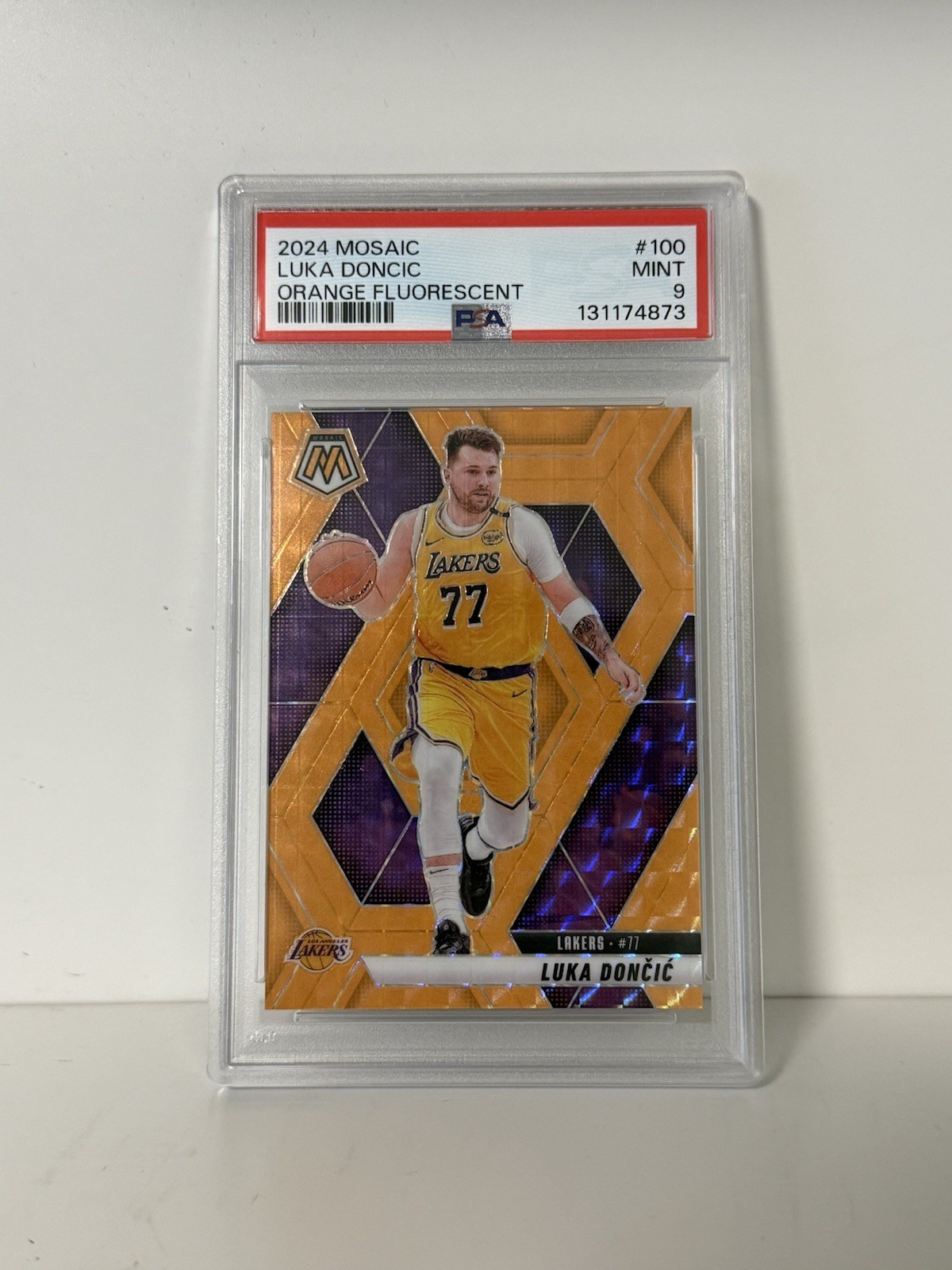 /25 COLORMATCH 2024 Orange Fluorescent Panini Mosaic Luka Doncic #100