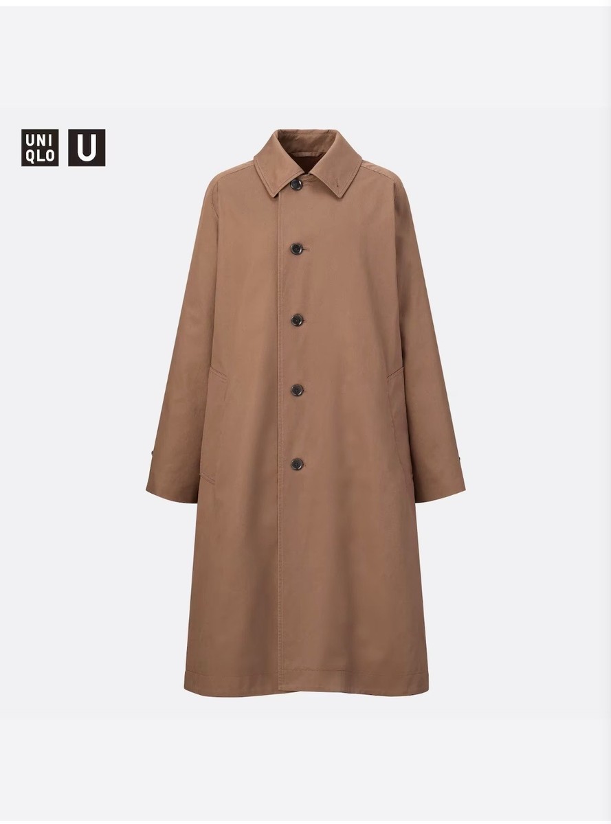 UNIQLO U Women's SINGLE BREASTED COTTON COAT BROWN Size M