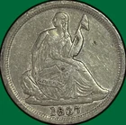 1837 No Stars Small Date Seated Liberty Half Dime Choice Extremely Fine XF+ Coin