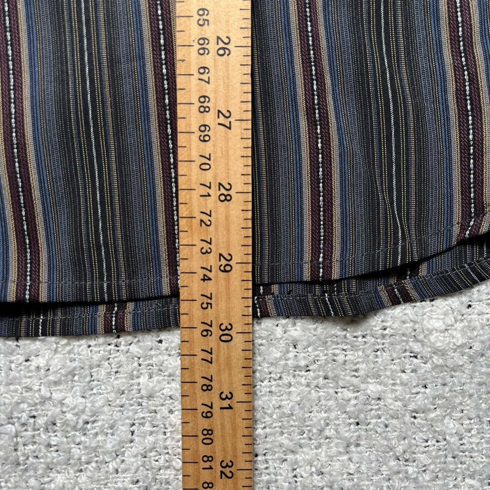 Camisa Tommy Bahama Para Hombre M Azul Verde Rojo Rayas 100% Seda Vestido Abotonado Foto 4 de 4