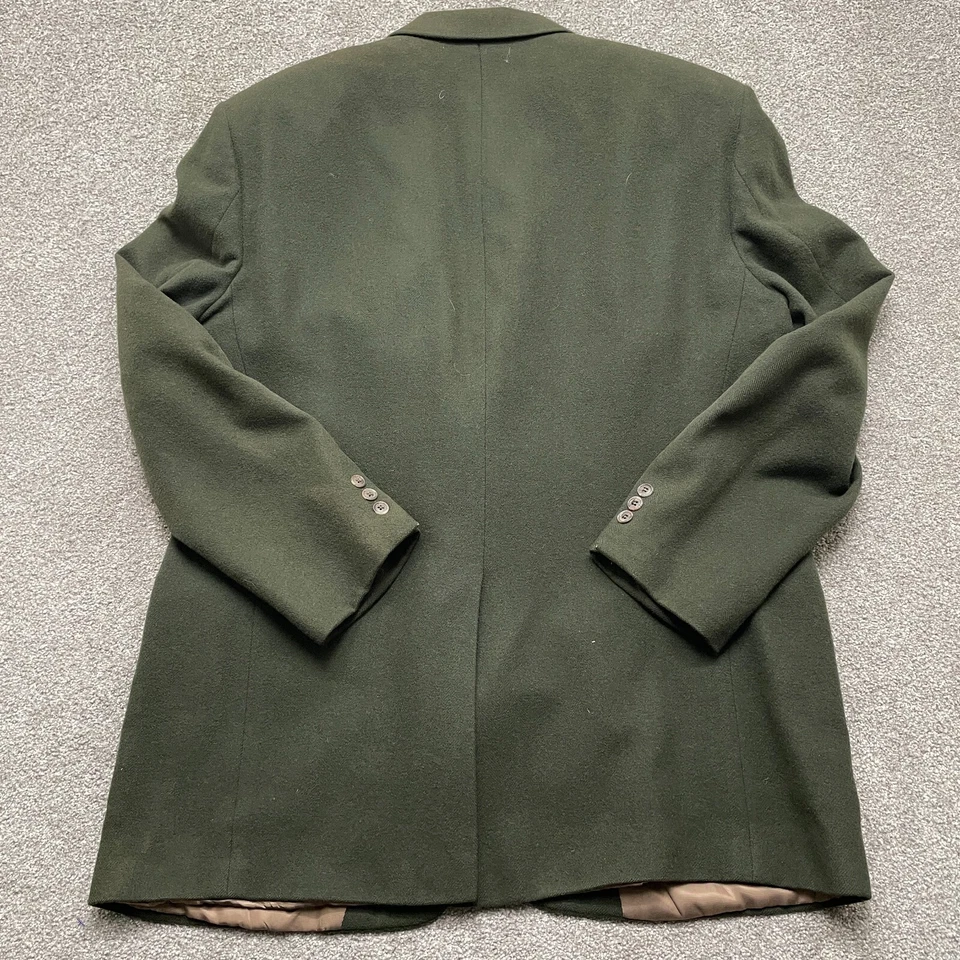 Roundtree & Yorke Blazer Adult 46 Green Camel Hair Two Button Sport Coat READ - Image 4 of 4