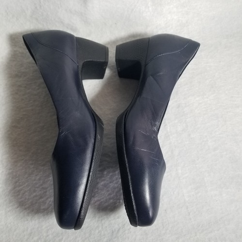 Softwalk Imperial Career Wear Comfort Within Blue Leather Low Heel Pumps Sz 11W - Picture 4 of 10