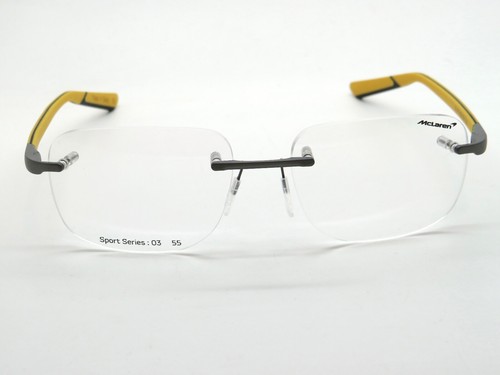 McLaren MS-85 Series MLMS-85O03 C19 Ruthenium-Yellow Rimless 55mm Eyeglasses - Picture 3 of 8