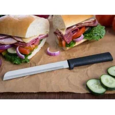 RADA CUTLERY W236 THE 6" BREAD KNIFE SERRATED BLACK HANDLE MADE IN USA