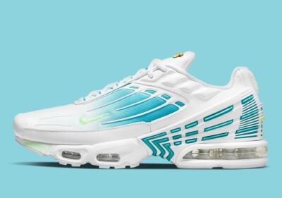 NIKE AIR MAX PLUS III 3 TN - WHITE, AQUA BLUE - DM2835 100 - UK 9, 11 | eBay