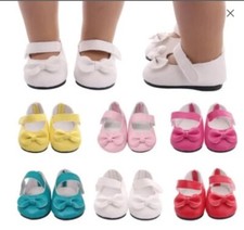 Footwear, Mary Jane Shoes- Bow, 10 Colors Designed for 18" Dolls