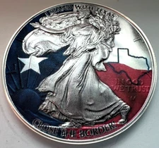I Stand With Texas - American Silver Eagle 1oz .999 Gift Silver Dollar Coin