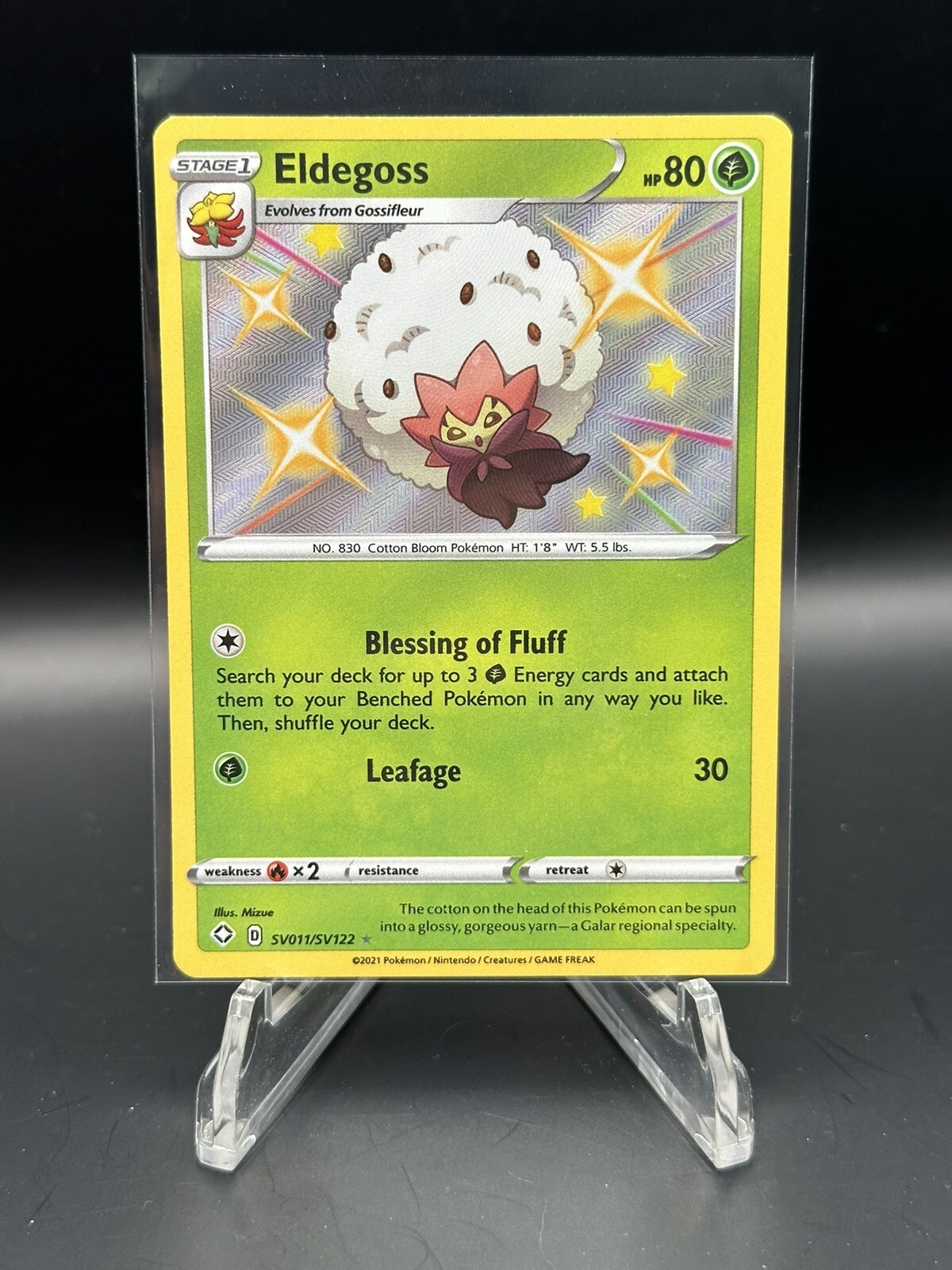 Eldegoss - 11/122 Shining Fates Shiny Rare Pokemon TCG NM Card Holo English