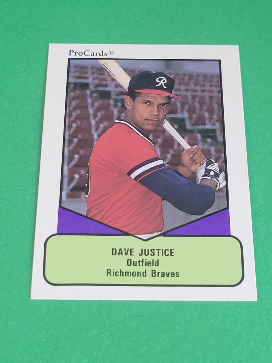 DAVID JUSTICE - 1990 PRO CARDS - MINOR LEAGUE BASEBALL CARD #418
