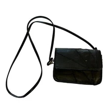 Gitano Vintage Black Faux Leather Small Crossbody Purse Y2K Pockets Mini