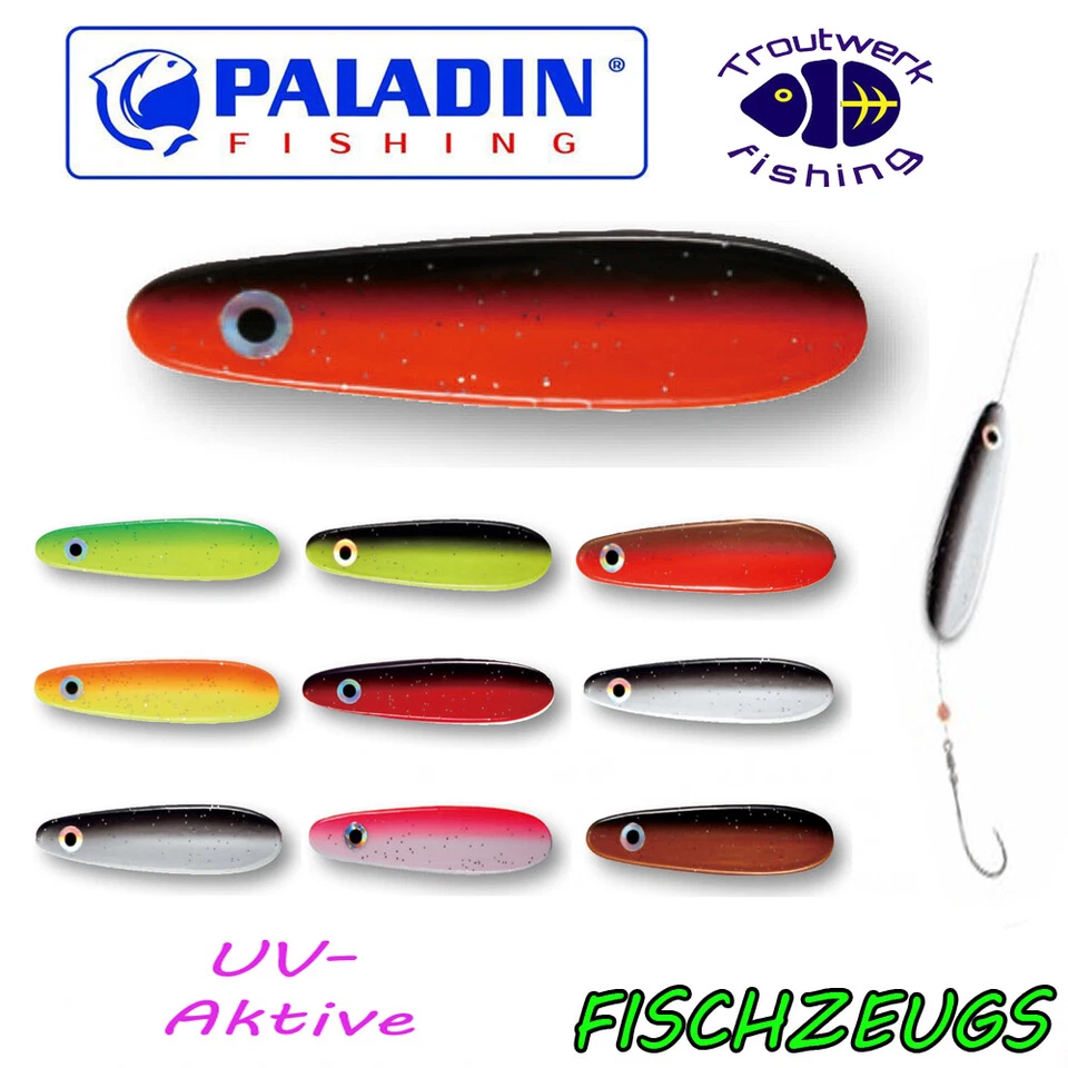 PALADIN Troutwerk Thor UV Durchlaufblinker Inline Spoon Blinker Bleifrei 3,4,8g