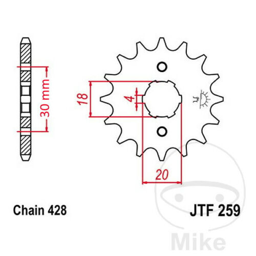 JT Front Sprocket 12 Teeth for Honda CG 125 M 2001 - Picture 1 of 1