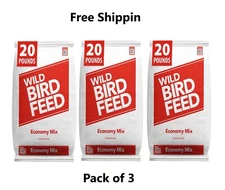 Economy Mix Wild Bird Feed, Value Bird Seed Blend, Dry, 20 lb. Bag 3 PACK