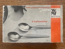 Vintage WMF Besteck 6 Espresso Coffee Silverplate Spoon Set Org. Box