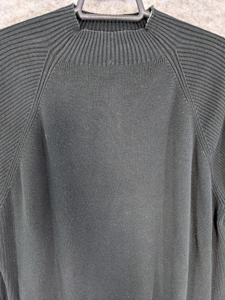 Relativity Sweater Womens Large Black Cotton Mock Turtleneck Long Raglan Sleeve  - Image 4 of 4