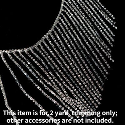 2 Yard Strass Quaste Fransen Kette Glitzer Borte Perlen Nähen Zum Selbermachen Handwerk