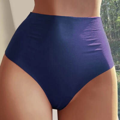 6 Pack Lot Sexy Womens High Waist Panties Thongs G string Ice Silky Underwear