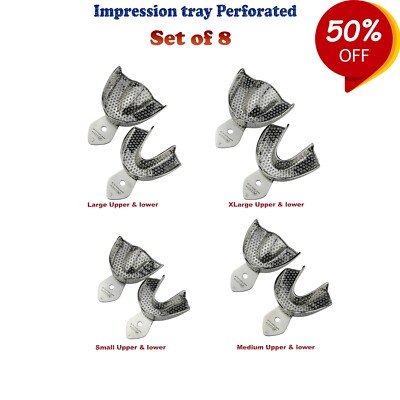 Kieferorthopädie Handinstrumente Abdruckschalen perforiert für Erwachsene 8er Set CE