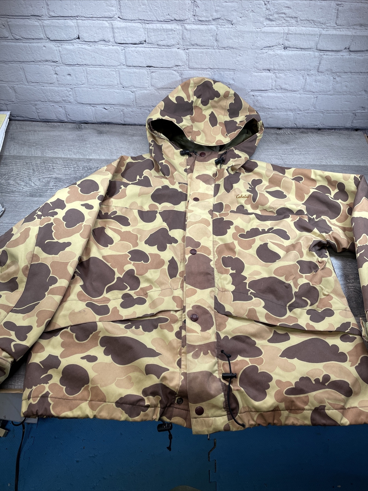 VTG Cabelas Duck Camo Jacket Large USA 