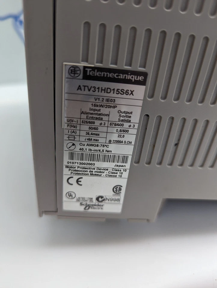 TELEMECANIQUE ATV31HD15S6X Adjustable Drive 15KW/20HP - Image 2 of 4