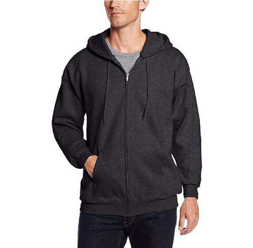 Men's Zipper Sweatshirt Athletic Unisex Solid Full Zip Up Hoodie Classic Hooded - Picture 15 of 21