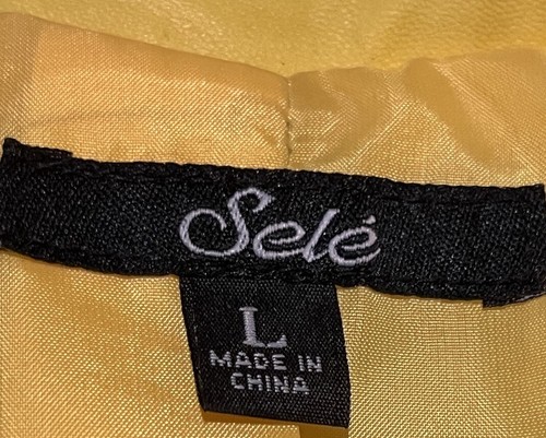 NWT Selé Fashions Women’s Yellow Cropped Motto Jacket Size Medium - Picture 14 of 16