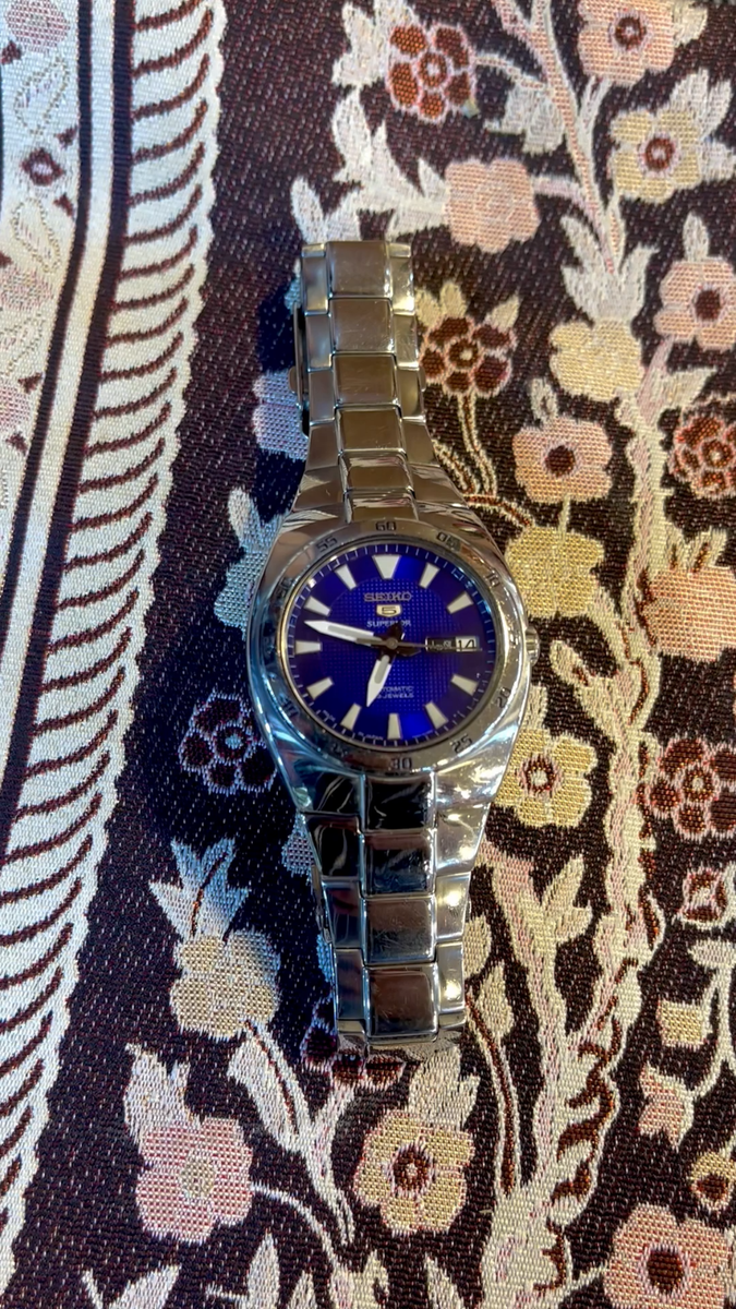 Vintage Seiko 5 Superior Automatic Men's Blue Dial Wrist Watch