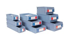 Pack of 5 Plastic Tray Shelf Bins - Screws Storage Small Parts Shelving Boxes