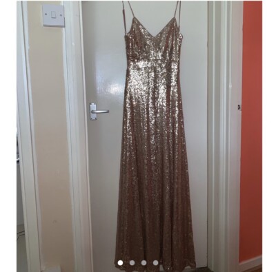 strapless open back dress MACloth Elegant Sequin Long Bridesmaid Dress Simple Prom Gown Evening main image 0