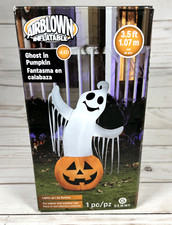 Gemmy Halloween Ghost in Pumpkin 3.5' Airblown Inflatable Lights Up NEW