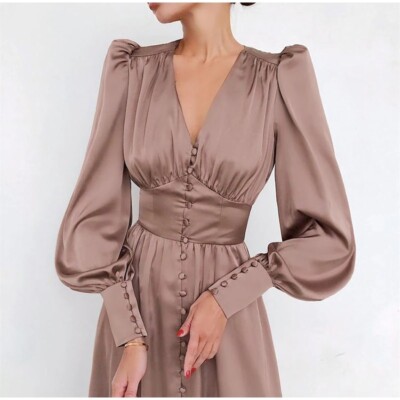 chinese dress ladies Sheer long sleeve maxi dress | Long spring formal dress main image 0