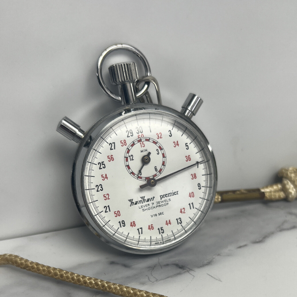 Vintage Hanhart Premier WindUp Stopwatch, 7 jewels, shockproof, 1/10 sec. Track eBay