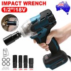 1/2" Brushless Impact Wrench Rattle Gun Socket Set For Makita 18V Battery