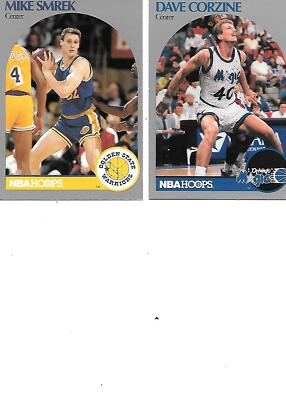 ミ*ド様 即発送 90s 海外古着 champion FULLSNAP CARD Mike Smrek + Dave Corzine 1990 NBA HOOPS Card BOGO FREE Warriors