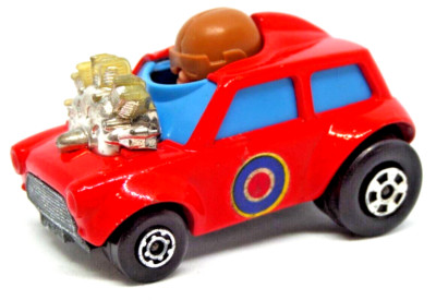 Vintage Matchbox Mini Ha-Ha Cooper Red #14 SuperFast 1975 Lesney-BENT AXLE-LOOSE
