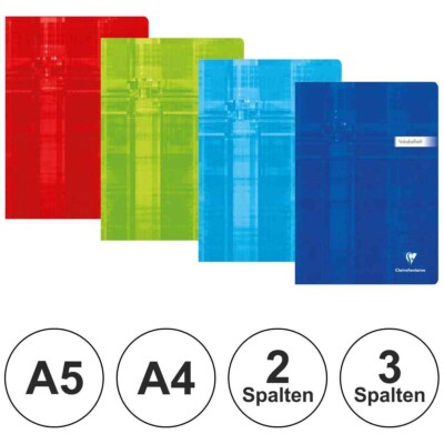 CLAIRFONTAINE Premium Vokabelheft A5 A4 2 Spalten 3 Spalten [wählbar]