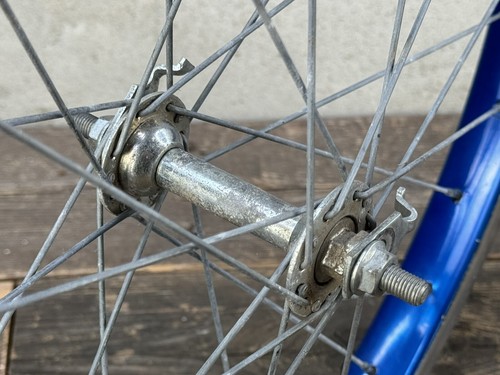 Vintage 20” Bmx Blue Wheel Set Shimano Hub Freewheel Old School Vintage - Picture 7 of 10