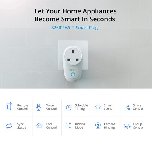 Sonoff S26R2 Smart Plug WiFi, Intelligente Steckdose mit Sprachsteuerung - Afbeelding 5 van 13