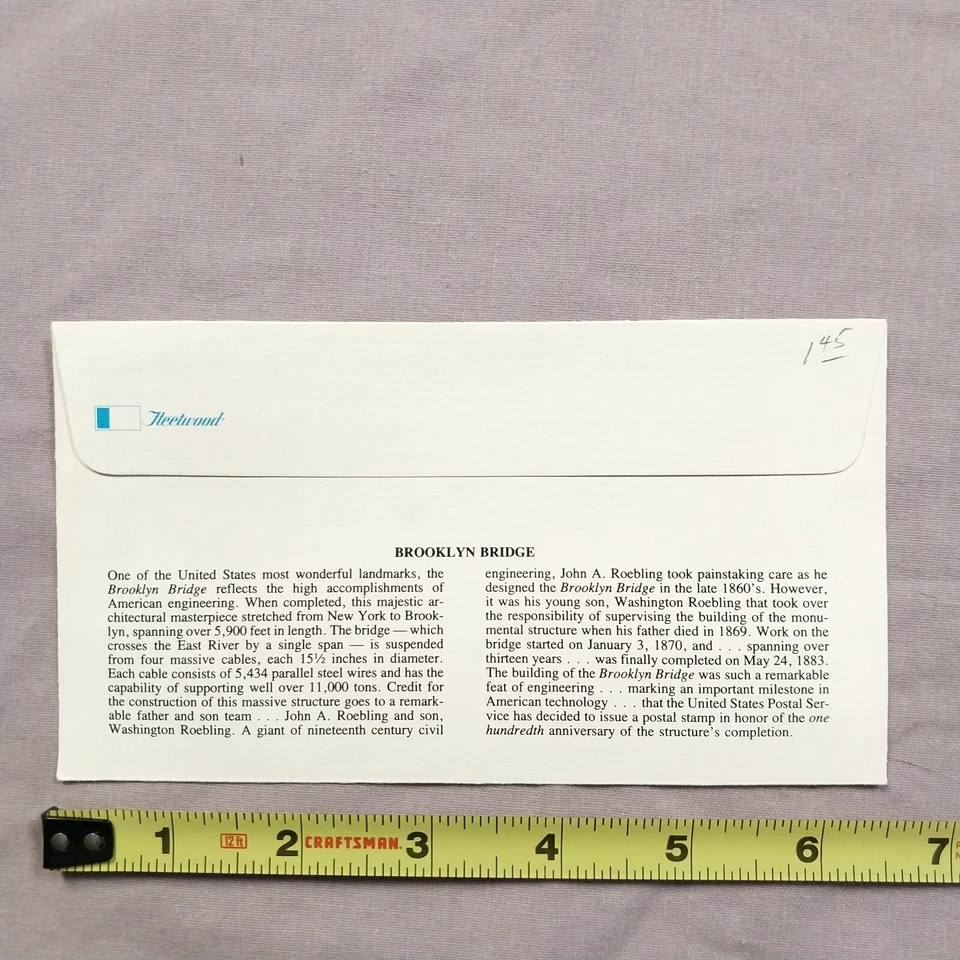 First Day US #2041 Brooklyn Bridge 20c FDC May 17, 1983 Brooklyn NY - Fleetwood - Image 3 of 4