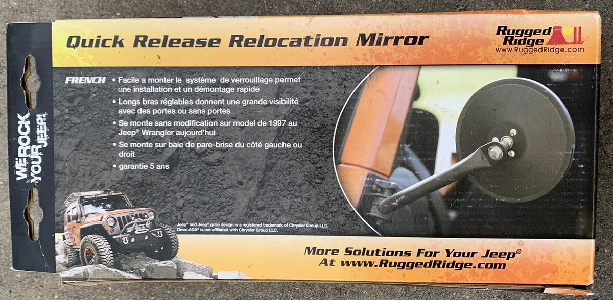 Rugged Ridge Quick Release Mirror Round - 1997-18 Wrangler Rugged Ridge Quick Release Mirror Round - 1997-18 Wrangler