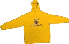NIKE Basketball Hoodie Sweatshirt Boys Youth XL Adult Small Yellow VTG READ 